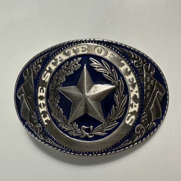 Men’s Silver Tone The State of Texas #1485 3.5 x 2.5” buckle - Picture 1 of 4
